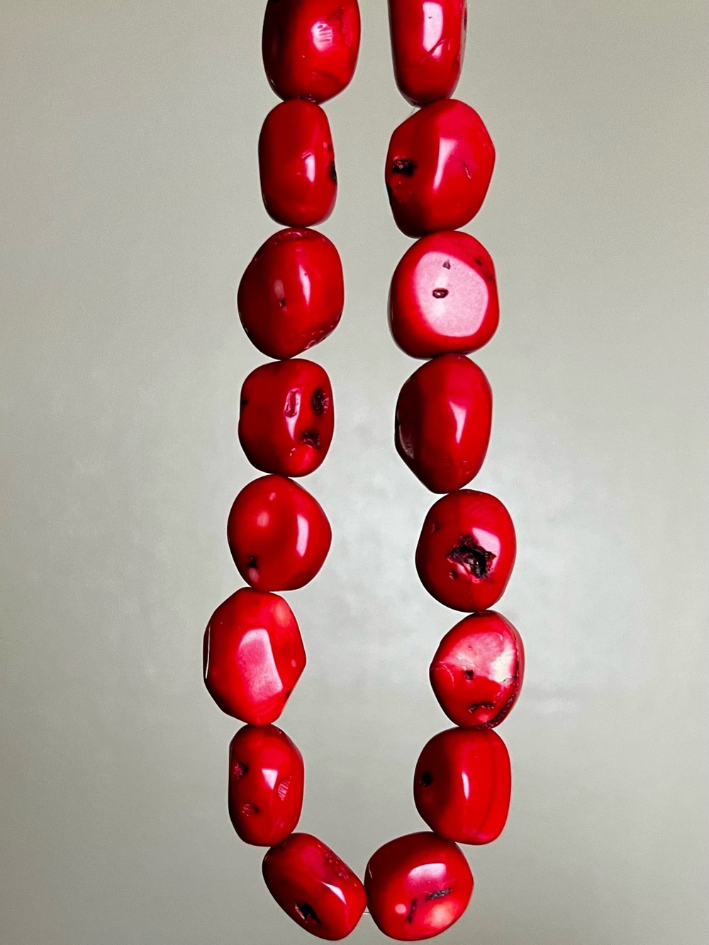 Red Dyed Coral Beads - not a necklace - beads only - Picture 2 of 2